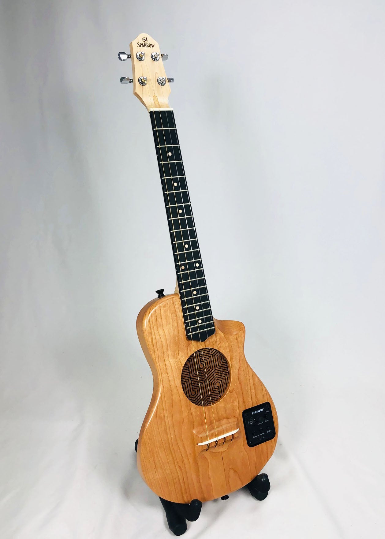 Sparrow Raven Nylon String Baritone Electric Ukulele