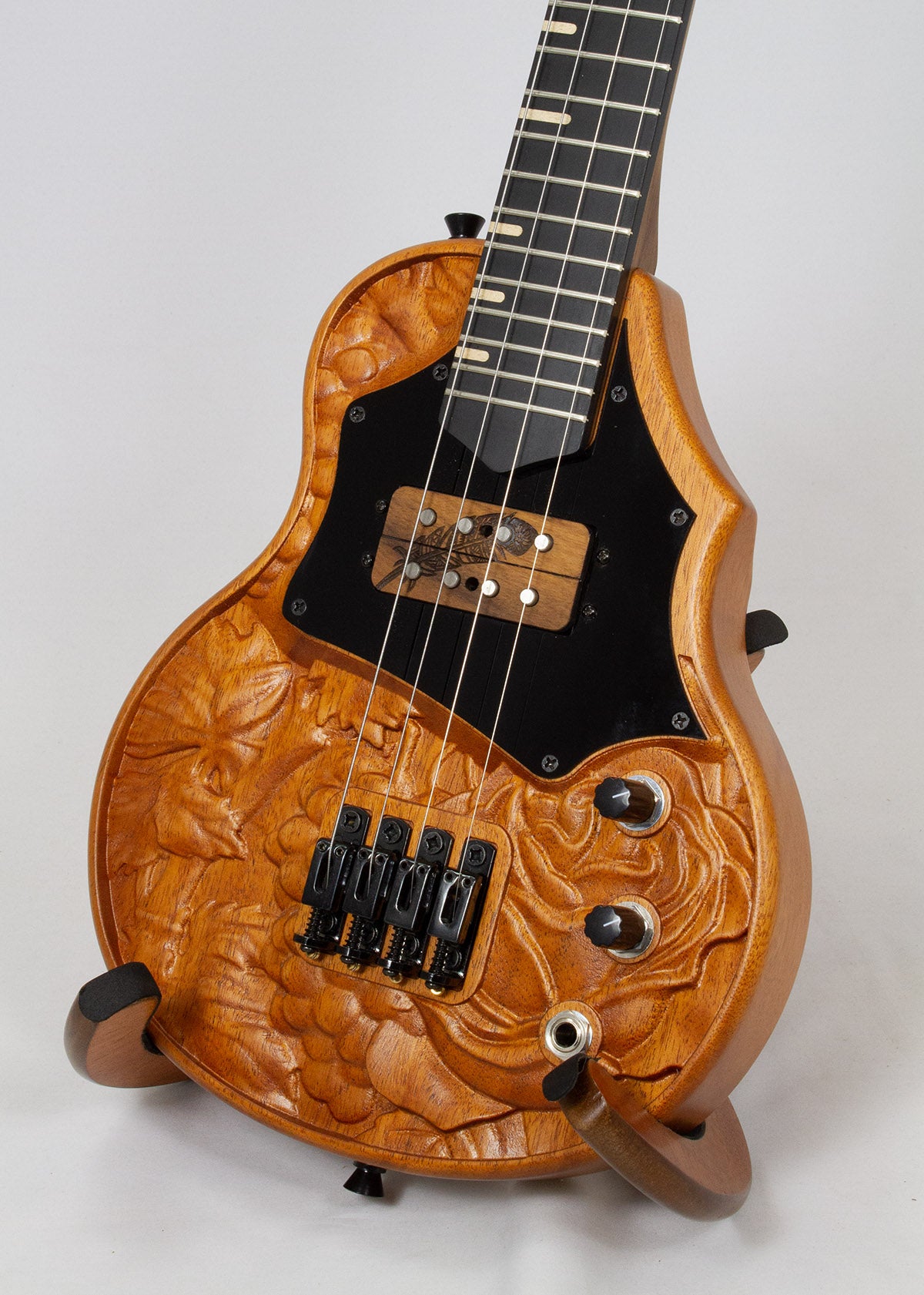 Sparrow Thunderbird 3D Carved "Floral" Steel String Tenor Electric Ukulele (Ships in 14 days)