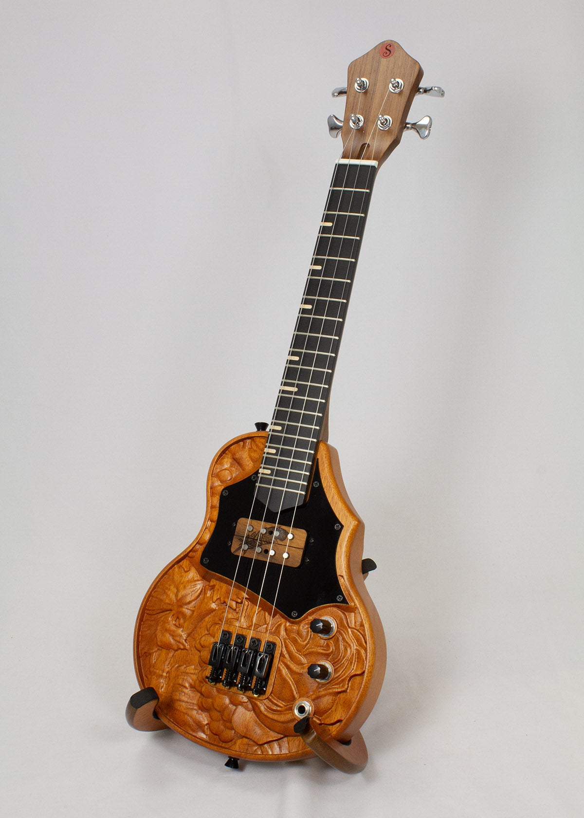 Sparrow Thunderbird 3D Carved "Floral" Steel String Tenor Electric Ukulele (Ships in 14 days)