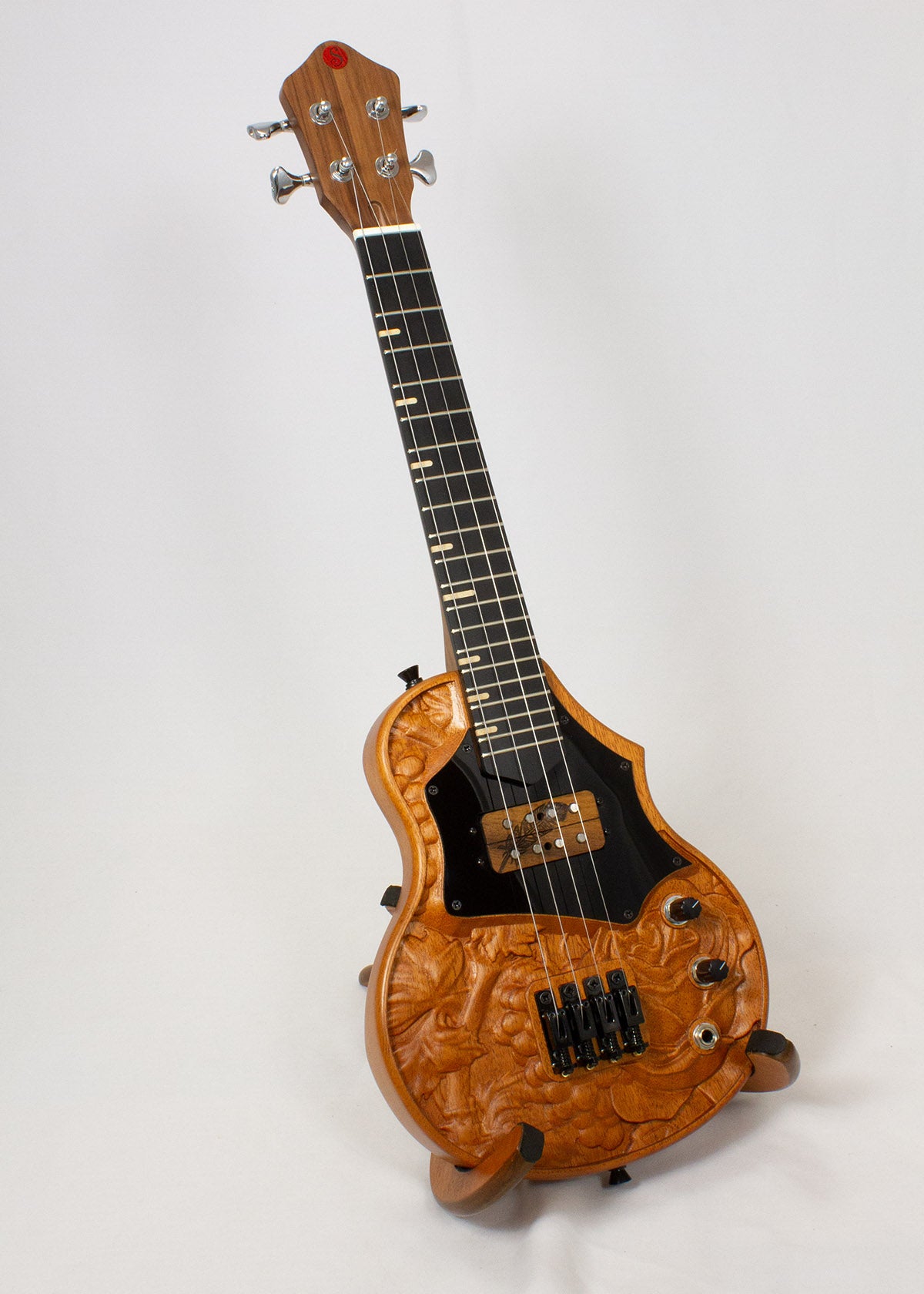 Sparrow Thunderbird 3D Carved "Floral" Steel String Tenor Electric Ukulele (Ships in 14 days)