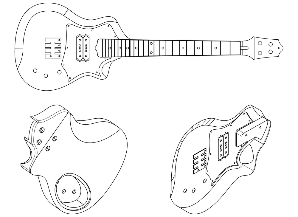 Custom Built Ukulele: Baritone Scalloped Cutaway